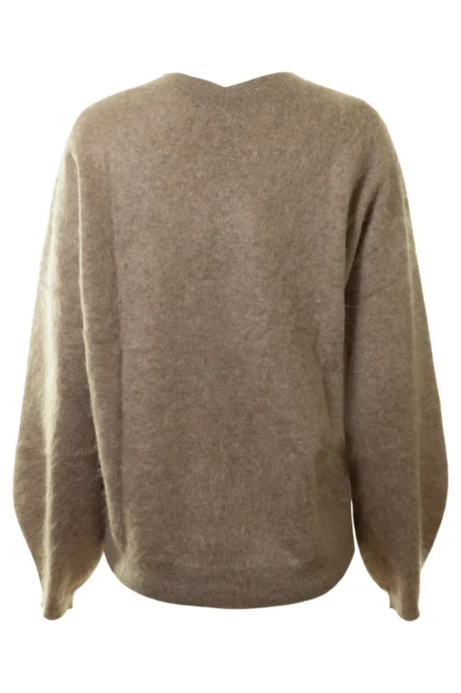 Repeat Cashmere Brushed Cashmere Pullover in Desert
