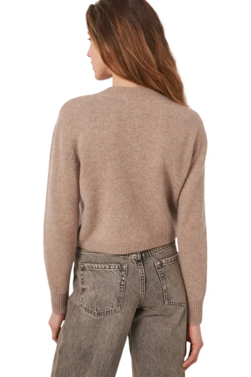 Repeat Cashmere Chunky Knit Cardigan in Taupe