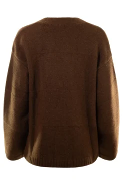 Repeat Cashmere Open Cardigan in Brown