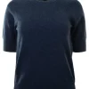 Repeat Cashmere Short Sleeve Sweater in Night