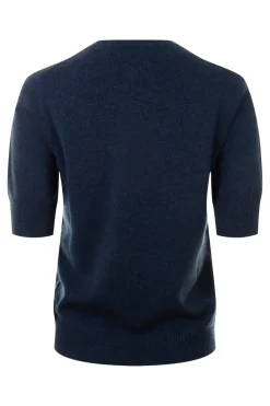 Repeat Cashmere Short Sleeve Sweater in Night