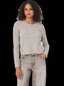 Repeat Cashmere Textured Sweater in Silver Grey