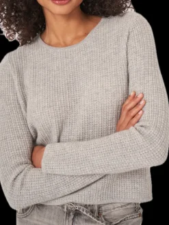 Repeat Cashmere Textured Sweater in Silver Grey