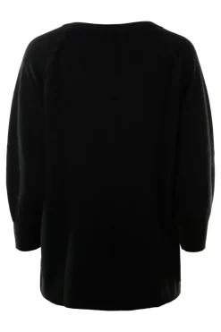 Repeat Cashmere V-neck Whipstitch Sweater in Black