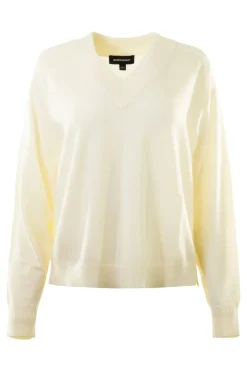 Repeat Cashmere Wool V-neck Sweater in Cream