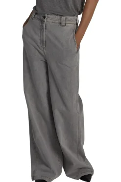 Saint Art Amber Wide-leg Denim Pant in Powder Grey