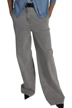 Saint Art Amber Wide-leg Denim Pant in Powder Grey