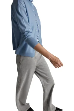 Saint Art Amber Wide-leg Denim Pant in Powder Grey