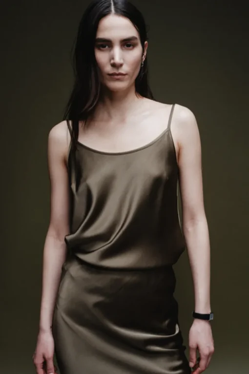 Saint Art Elliot Charmeuse Cami in Chestnut