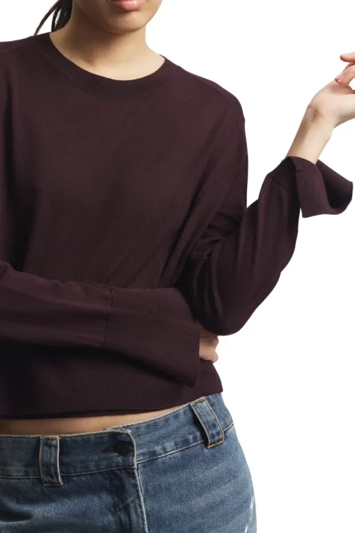 Saint Art Elodie Layered Crewneck in Grape