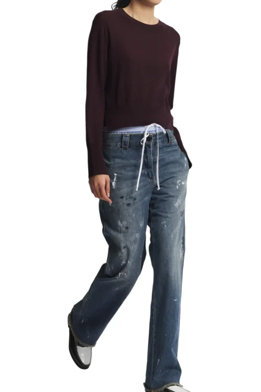 Saint Art Elodie Layered Crewneck in Grape