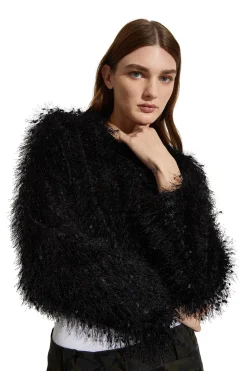 Saint Art Greta Feather Top in Black