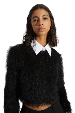 Saint Art Greta Feather Top in Black