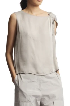 Saint Art Lola Tie Blouse in Pumice