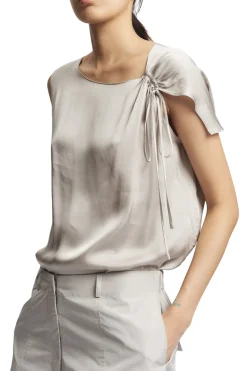 Saint Art Lola Tie Blouse in Pumice