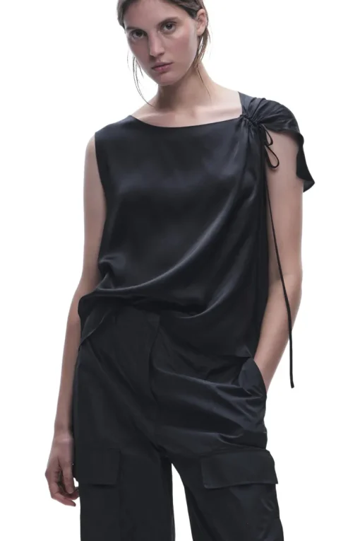 Saint Art Lola Tie Blouse in Black