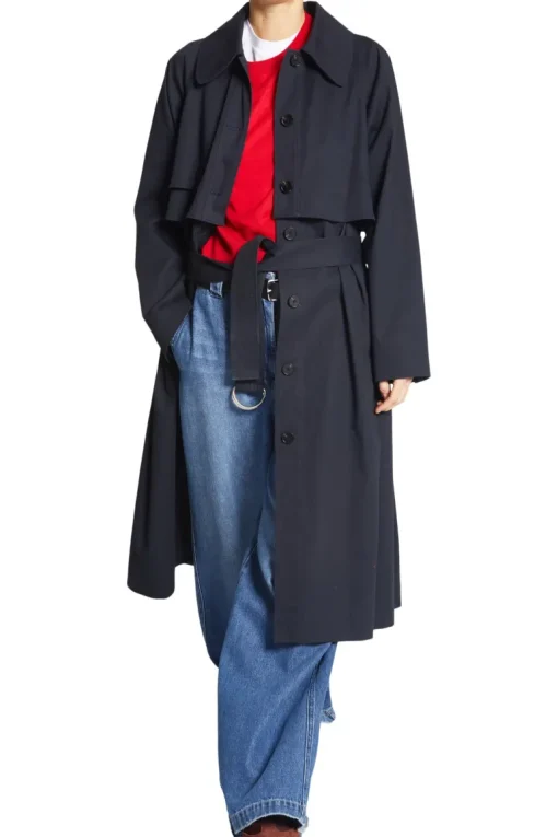 Saint Art London Convertible Trench Coat in Navy