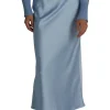 Saint Art Talia Charmeuse Maxi Skirt in Ice Blue