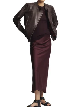 Saint Art Talia Charmeuse Skirt in Grape