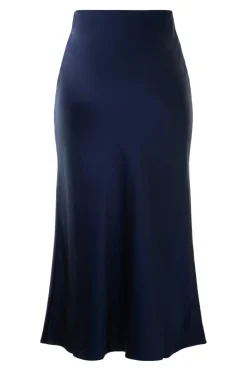 Saint Art Talia Charmeuse Maxi Skirt in Midnight