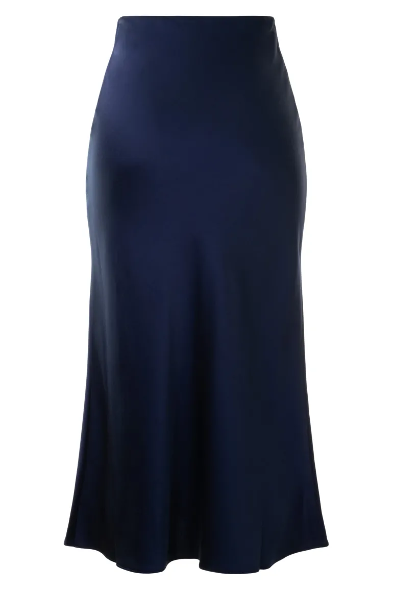 Saint Art Talia Charmeuse Maxi Skirt in Midnight