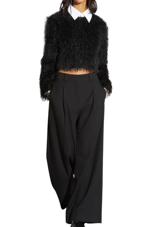 Saint Art Tiffany Mid-Waisted Wide Leg Trouser in Black