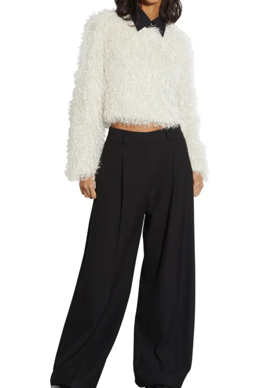 Saint Art Tiffany Mid-Waisted Wide Leg Trouser in Black