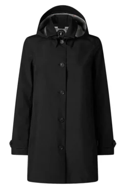 Save The Duck April Hooded Raincoat in Black