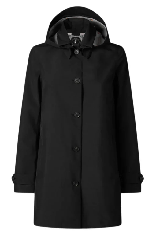 Save The Duck April Hooded Raincoat in Black