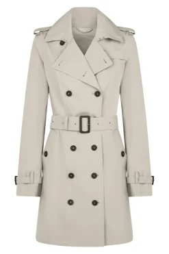 Save The Duck Audrey Trench Coat in Rainy Beige