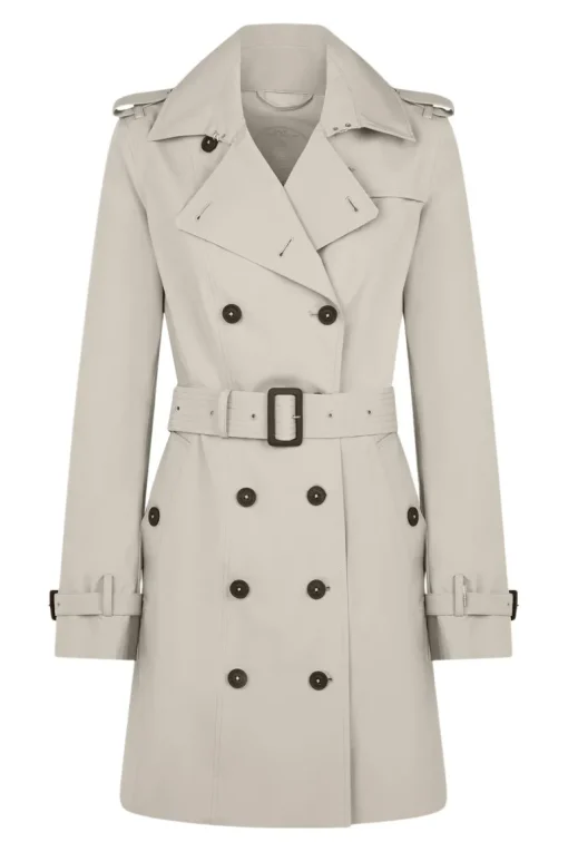 Save The Duck Audrey Trench Coat in Rainy Beige