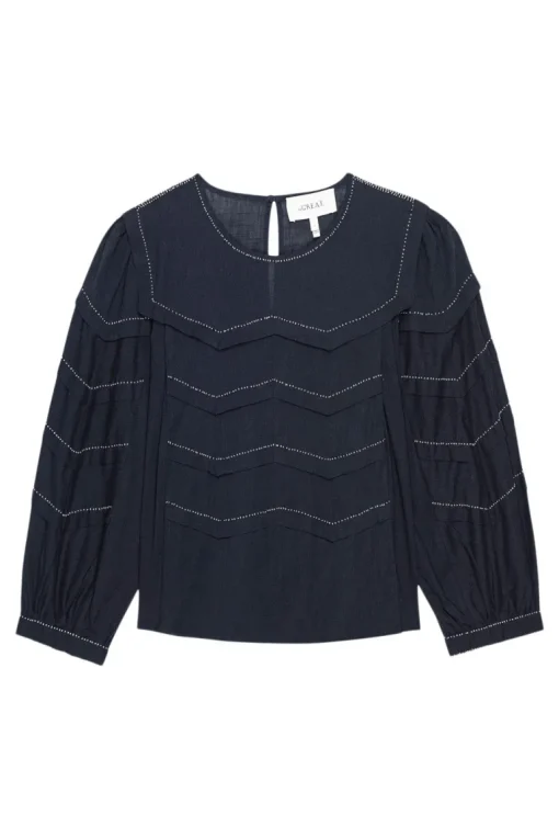 The Great Beaded Chevron Top in Black