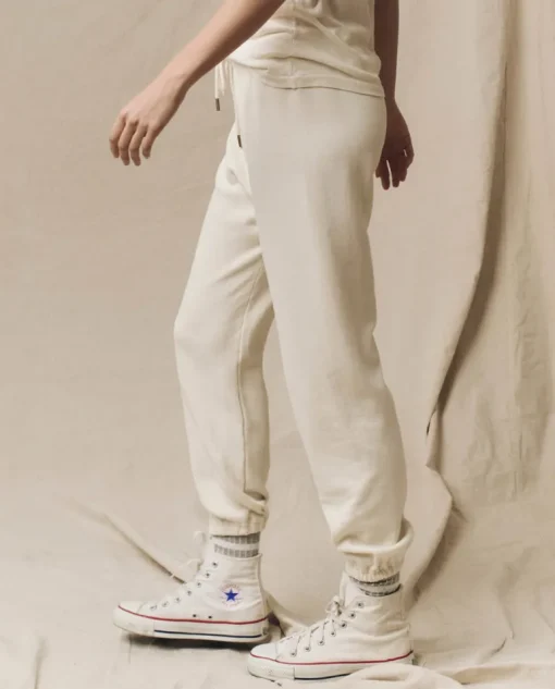 The Great Fleece Stadium Sweatpants in Washed White