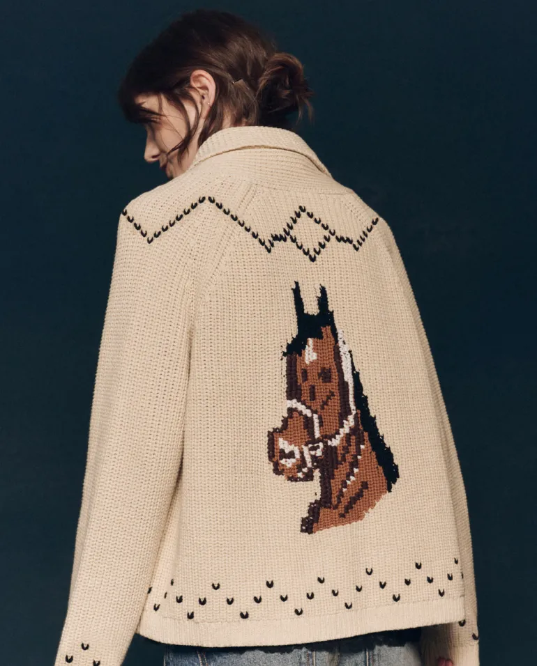 The Great Horse Lodge Cardigan in Cream
