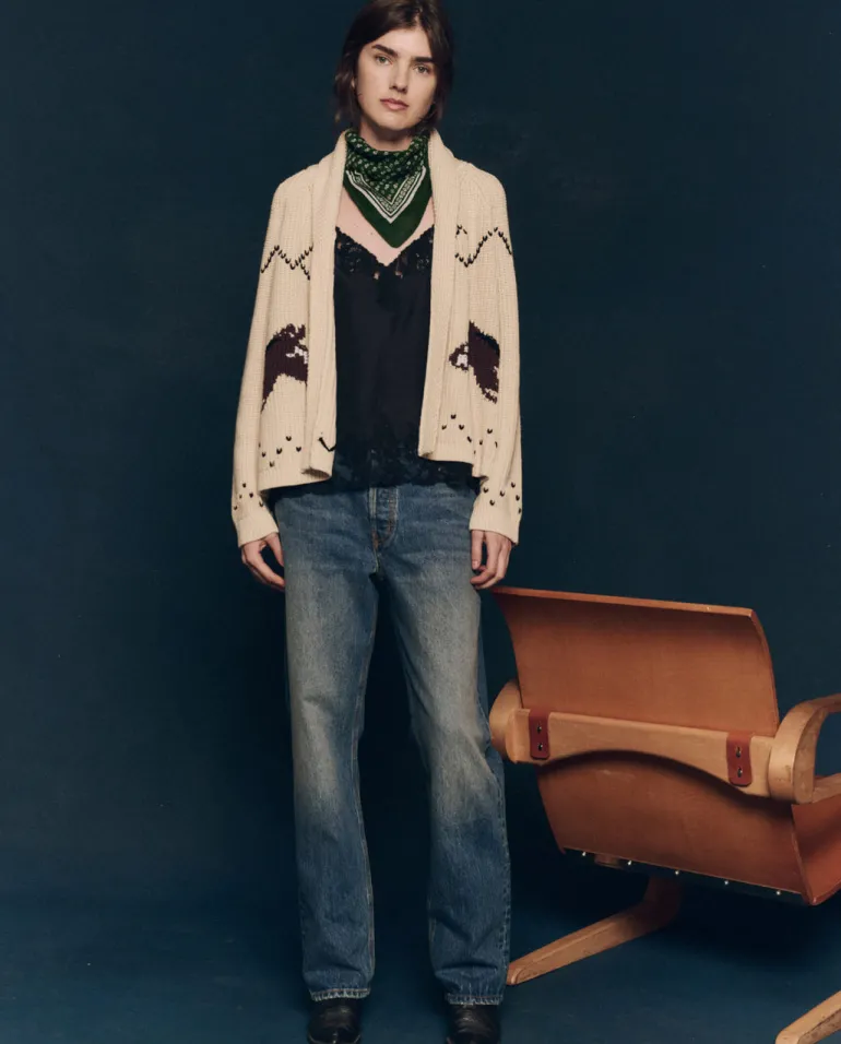 The Great Horse Lodge Cardigan in Cream