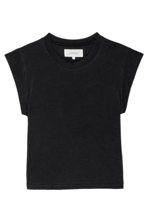 The Great Peak Shoulder Tee in Almost Black