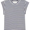 The Great Peak Shoulder Tee in Vintage Blue Stripes
