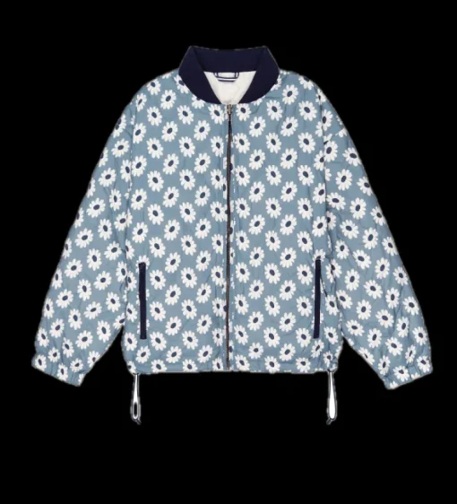 The Great Reversible Ultra Light Down Puffer in Falling Daisy - Cream