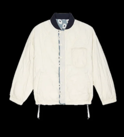 The Great Reversible Ultra Light Down Puffer in Falling Daisy - Cream