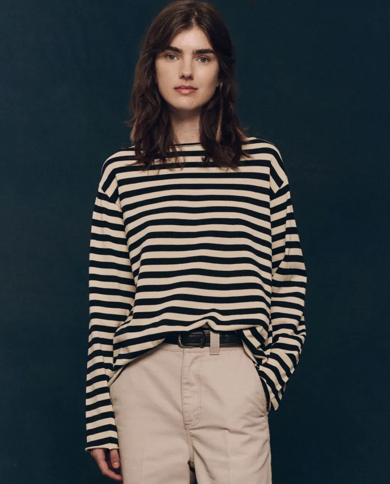 The Great Sailor Sweater in Black Stripe