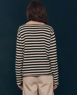 The Great Sailor Sweater in Black Stripe