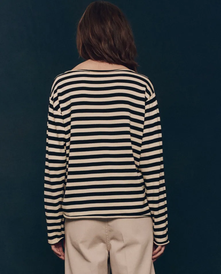 The Great Sailor Sweater in Black Stripe