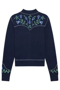 The Great Western Beaded Cardigan in Navy