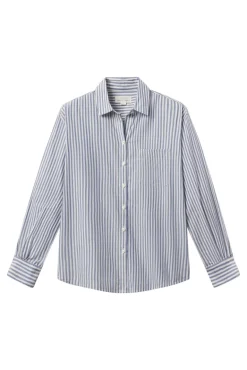 Trovata Birds of Paradis Blake Oversized Shirt in Navy Stripe