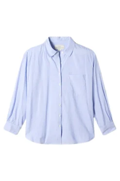 Trovata Birds of Paradis Blake Oversized Shirt in Cornflower Stripe