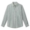 Trovata Birds of Paradis Blake Oversized Shirt in Green Stripe