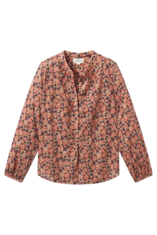 Trovata Birds of Paradis Aubree Blouse in Cranberry Ditsy