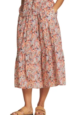 Trovata Birds of Paradis Makena "C" Skirt in Vino Daisies