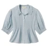 Trovata Birds of Paradis Jess Blouse in Cloud Houndstooth