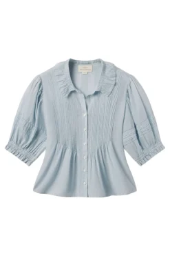 Trovata Birds of Paradis Jess Blouse in Cloud Houndstooth